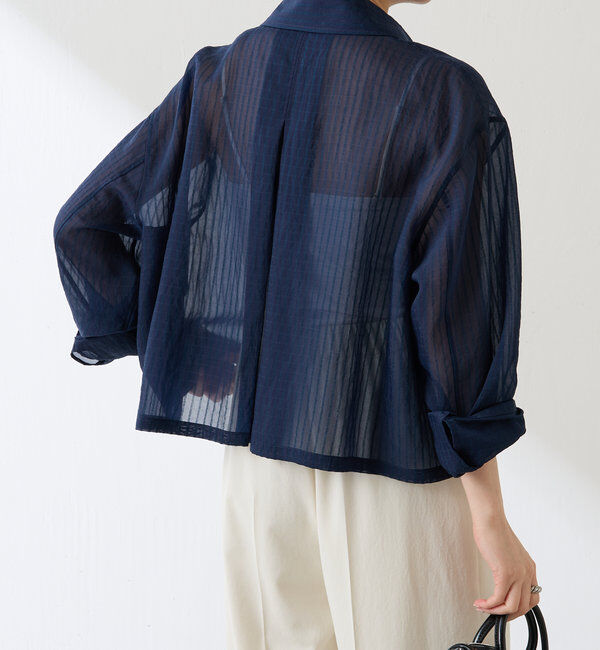  「シアーストライプショートシャツ」|シャツ・ブラウス|