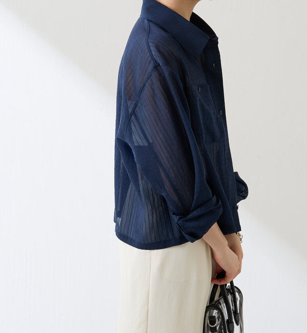  「シアーストライプショートシャツ」|シャツ・ブラウス|