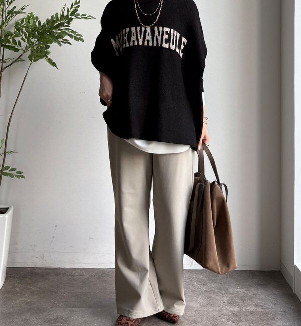  「裏起毛セミフレアイージーパンツ」|チノ|