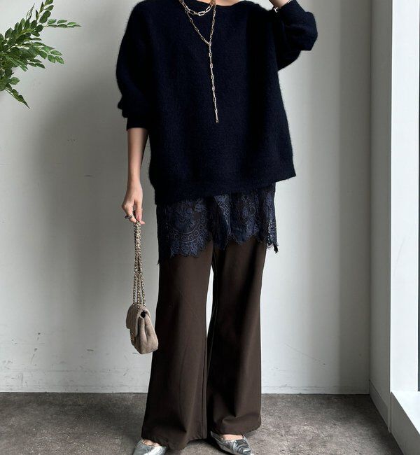  「裏起毛セミフレアイージーパンツ」|チノ|