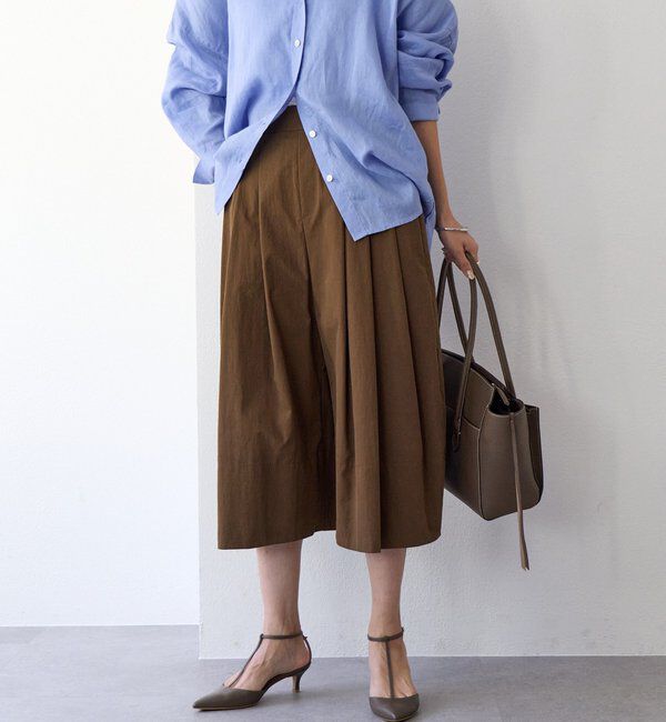  「予約【遊び心たっぷり】タックワイドキュロット」|キュロット|