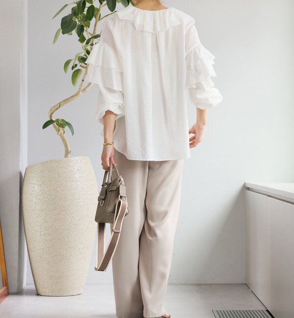  「予約【着映え】フリルディテールブラウス」|シャツ・ブラウス|