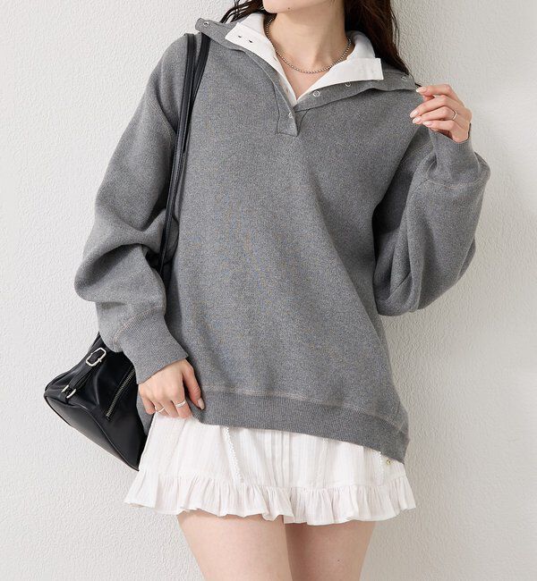  「スウェットライクヘンリーニット」|ニット・セーター|