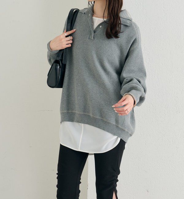  「スウェットライクヘンリーニット」|ニット・セーター|