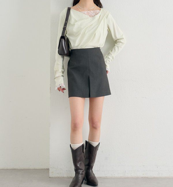  「レースドッキングオフショルロンT」|Tシャツ・カットソー|