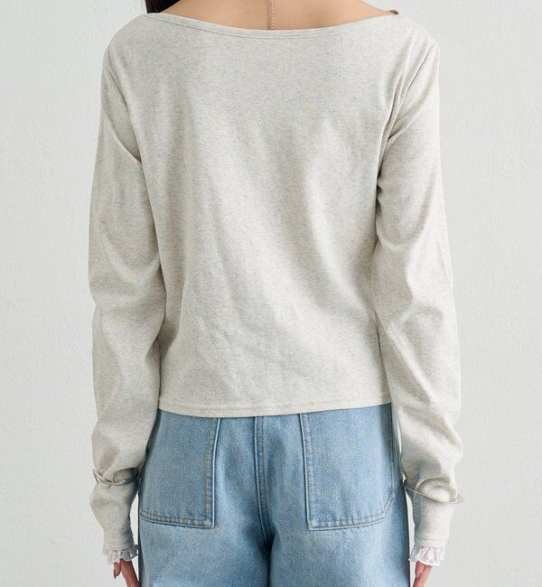  「レースドッキングオフショルロンT」|Tシャツ・カットソー|