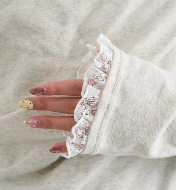  「レースドッキングオフショルロンT」|Tシャツ・カットソー|