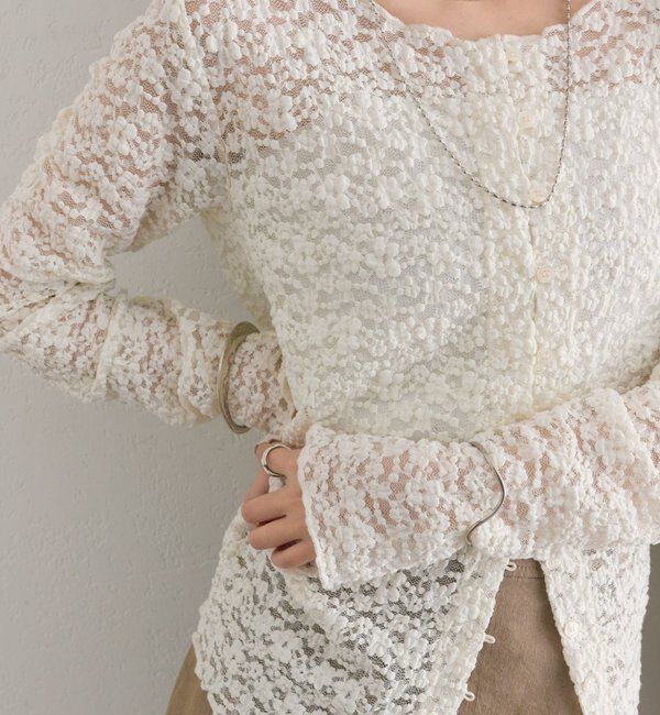  「フラワーカットレースカーディガン」|Tシャツ・カットソー|