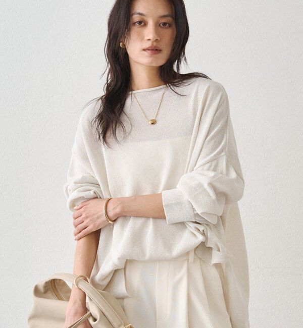  「和紙天竺ニット」|ニット・セーター|オフホワイト