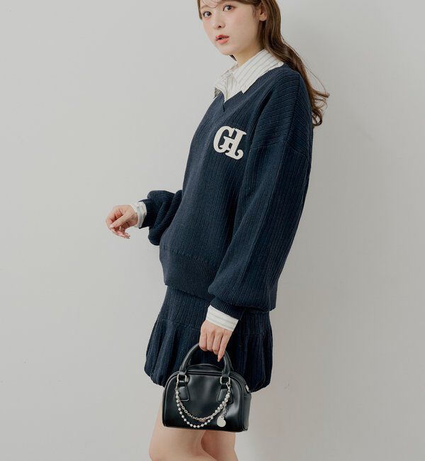  「【セットアップ対応】ニットバルーンミニスカート」|スカート|