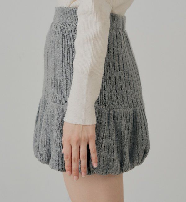  「【セットアップ対応】ニットバルーンミニスカート」|スカート|