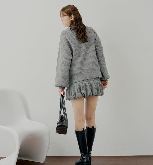  「【セットアップ対応】ニットバルーンミニスカート」|スカート|