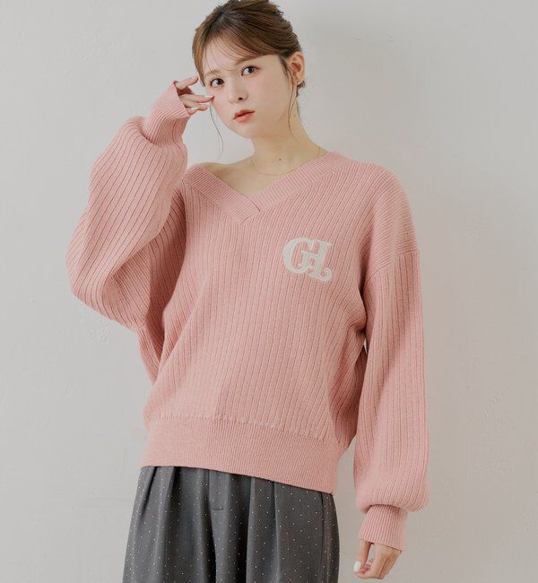  「【セットアップ対応】Vネックルーズニット」|ニット・セーター|