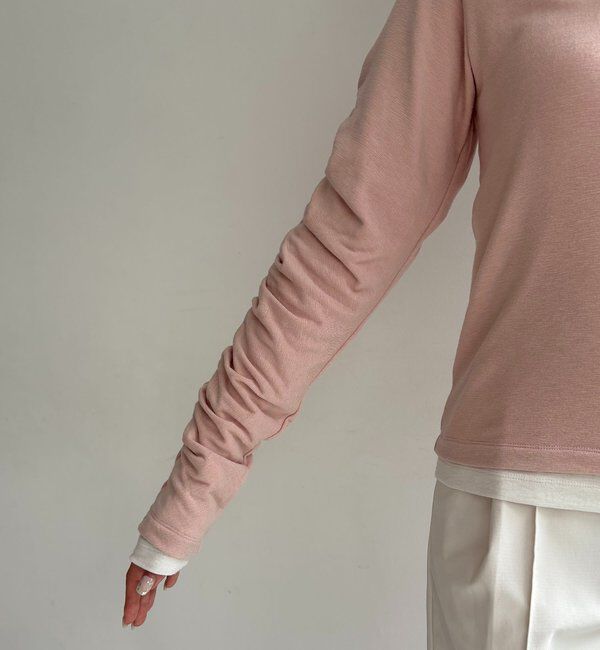  「インナーSET袖ギャザーヘンリーTシャツ」|Tシャツ・カットソー|