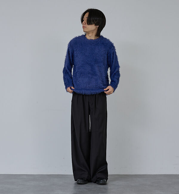 ABAHOUSE「【AH ABAHOUSE】ロングシャギー クルーネックニット」|ニット・セーター|