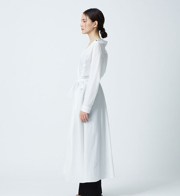 qualite「コットンカシュクールロングシャツドレス」|シャツ・ブラウス|