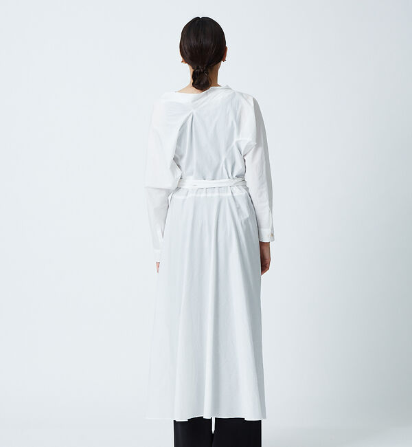 qualite「コットンカシュクールロングシャツドレス」|シャツ・ブラウス|