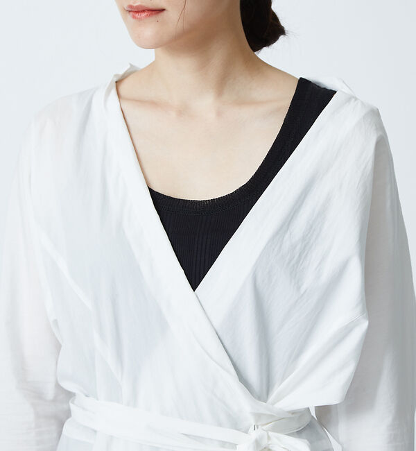 qualite「コットンカシュクールロングシャツドレス」|シャツ・ブラウス|