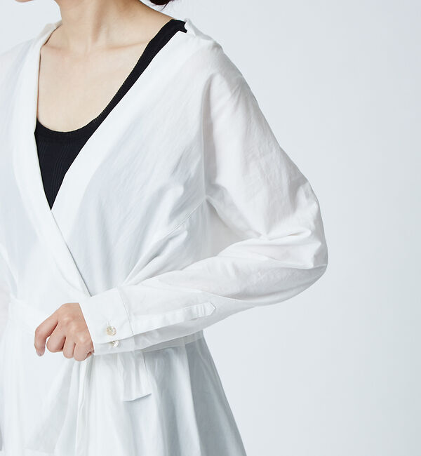 qualite「コットンカシュクールロングシャツドレス」|シャツ・ブラウス|