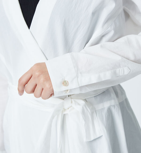 qualite「コットンカシュクールロングシャツドレス」|シャツ・ブラウス|