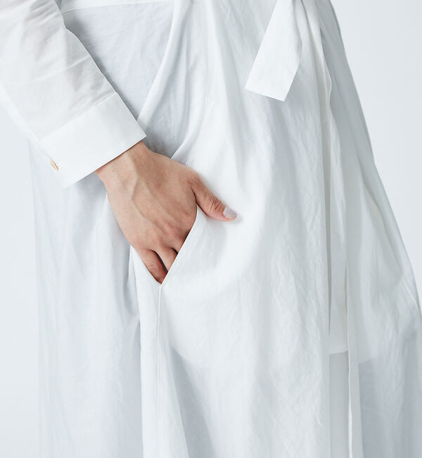 qualite「コットンカシュクールロングシャツドレス」|シャツ・ブラウス|