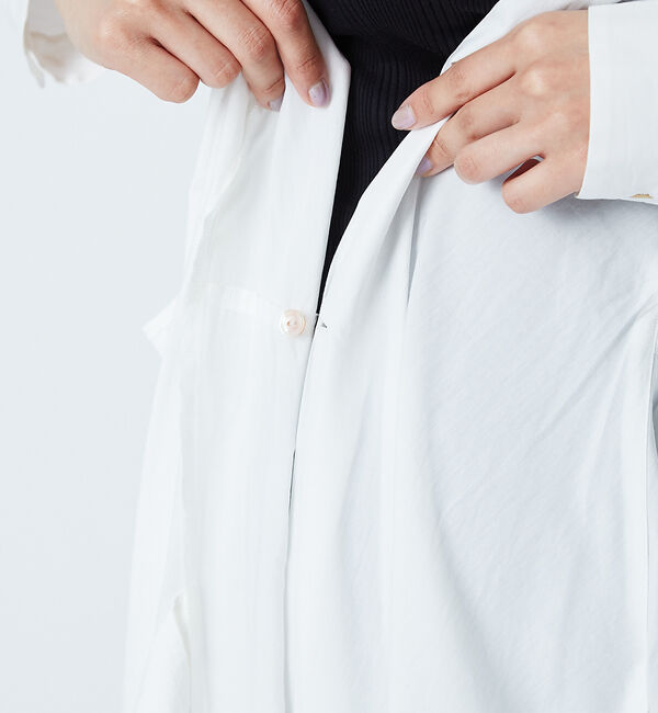 qualite「コットンカシュクールロングシャツドレス」|シャツ・ブラウス|