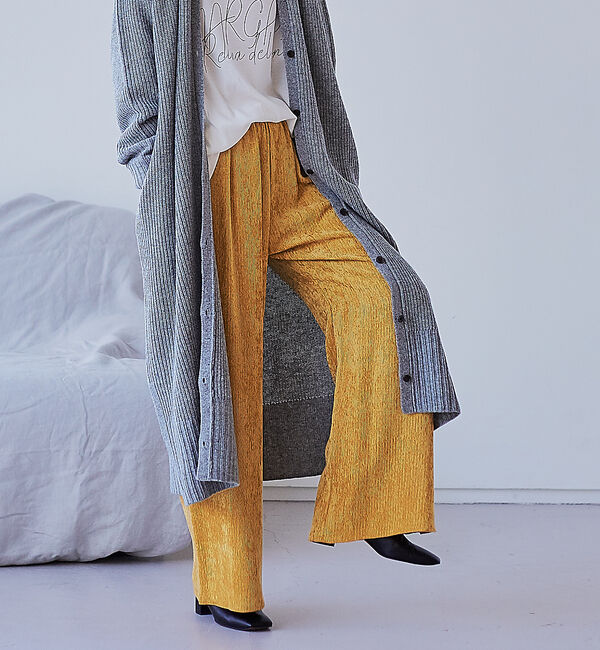 qualite「【新色ネイビー入荷】【WEB限定】レーヨンコールレギンスパンツ」|その他|イエロー