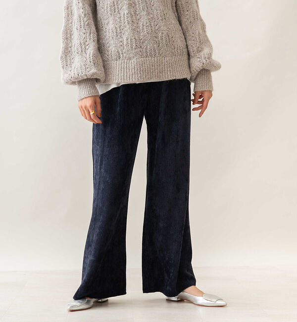 qualite「【新色ネイビー入荷】【WEB限定】レーヨンコールレギンスパンツ」|その他|ネイビー