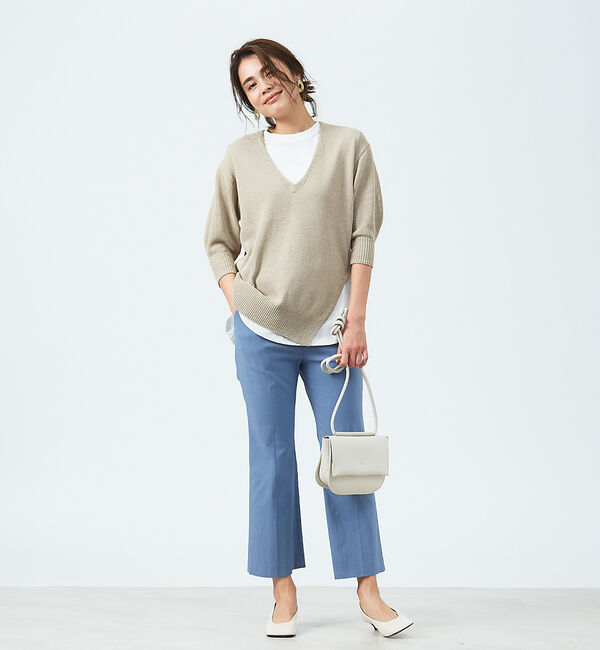 qualite「レイヤードVネックアシメニット」|ニット・セーター|