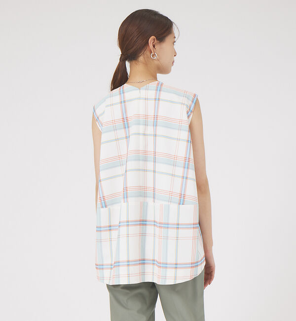 qualite「チェックノースリブラウス」|シャツ・ブラウス|