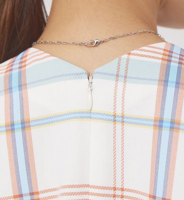 qualite「チェックノースリブラウス」|シャツ・ブラウス|