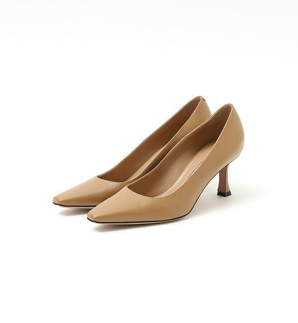 qualite「【PELLICO】スクエアトゥパンプス」|パンプス|ライトベージュ