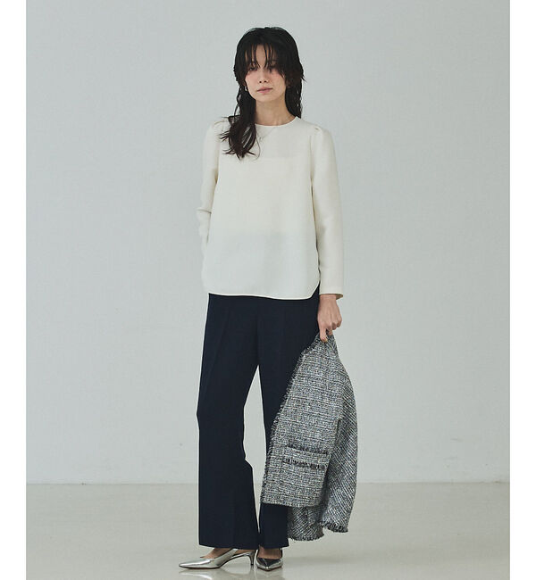 qualite「ライトダブルクロスナローブラウス」|シャツ・ブラウス|