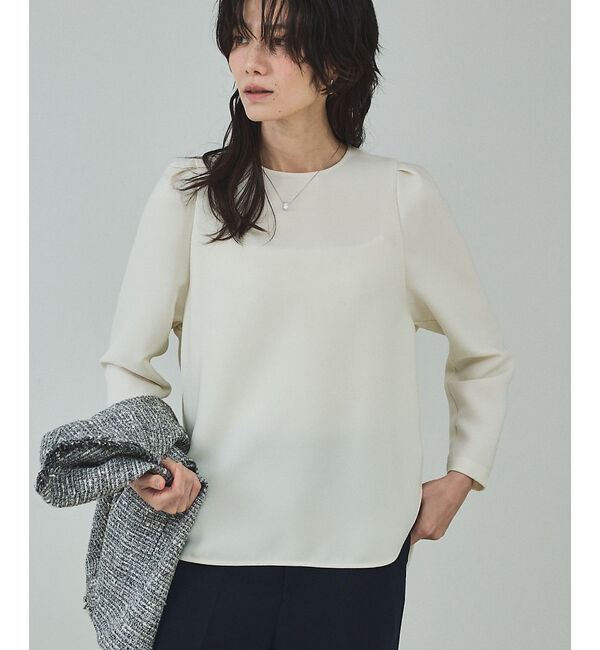 qualite「ライトダブルクロスナローブラウス」|シャツ・ブラウス|