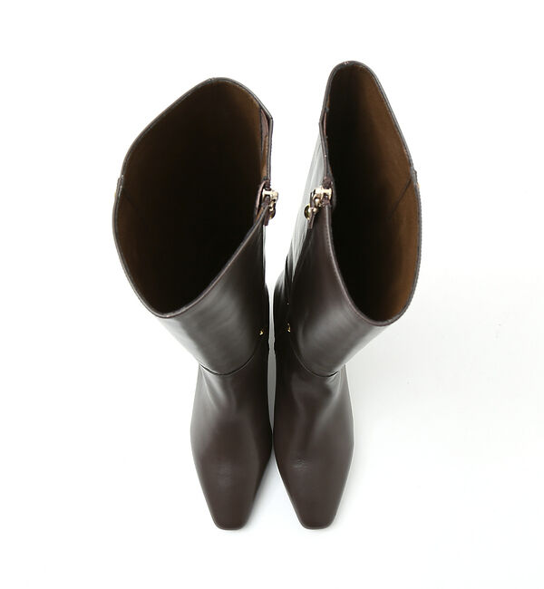 AU BANNISTER「【スノーソール】ストレートラインミドルヒールロングブーツ」|ショートブーツ|