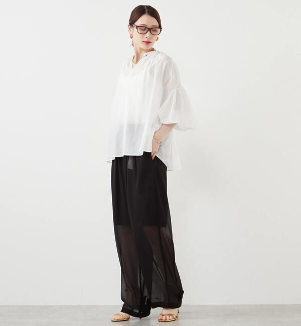 SOFFITTO「《定番》コットンシルクボリュームスリーブブラウス」|シャツ・ブラウス|