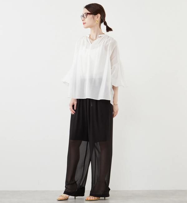 SOFFITTO「《定番》コットンシルクボリュームスリーブブラウス」|シャツ・ブラウス|