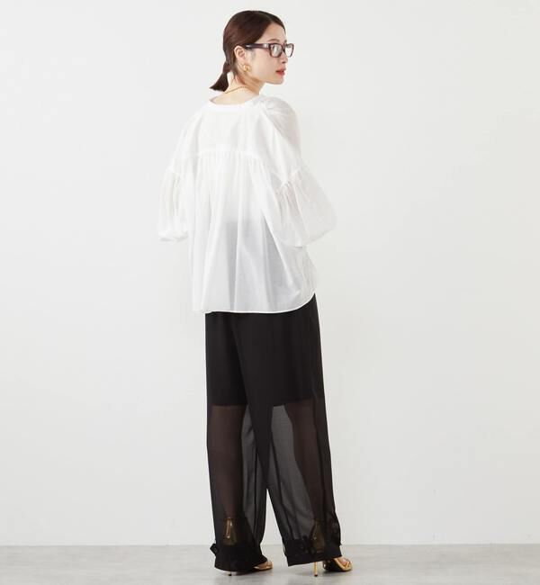 SOFFITTO「《定番》コットンシルクボリュームスリーブブラウス」|シャツ・ブラウス|