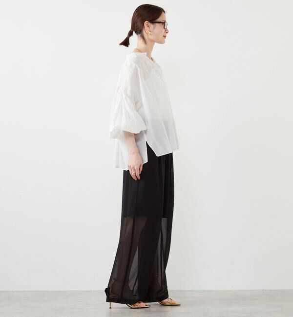 SOFFITTO「《定番》コットンシルクボリュームスリーブブラウス」|シャツ・ブラウス|