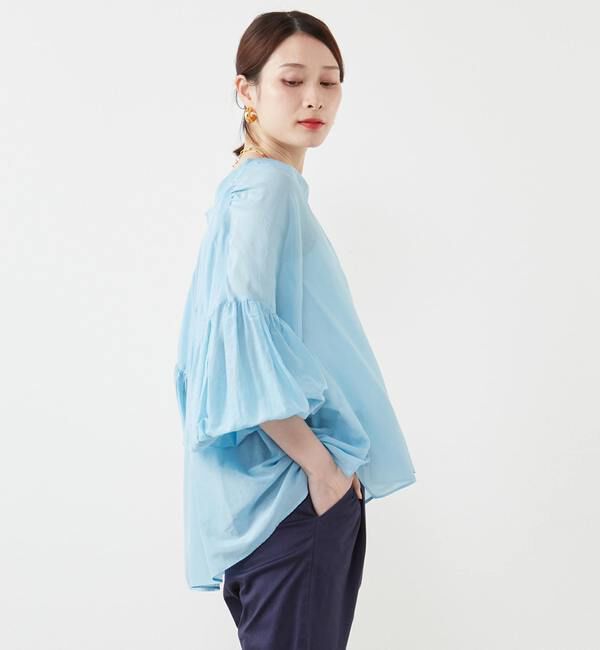 SOFFITTO「《定番》コットンシルクボリュームスリーブブラウス」|シャツ・ブラウス|