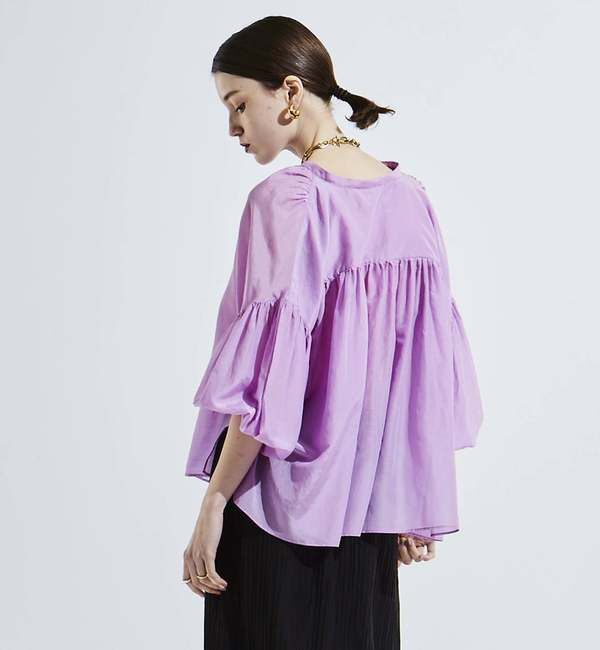 SOFFITTO「《定番》コットンシルクボリュームスリーブブラウス」|シャツ・ブラウス|