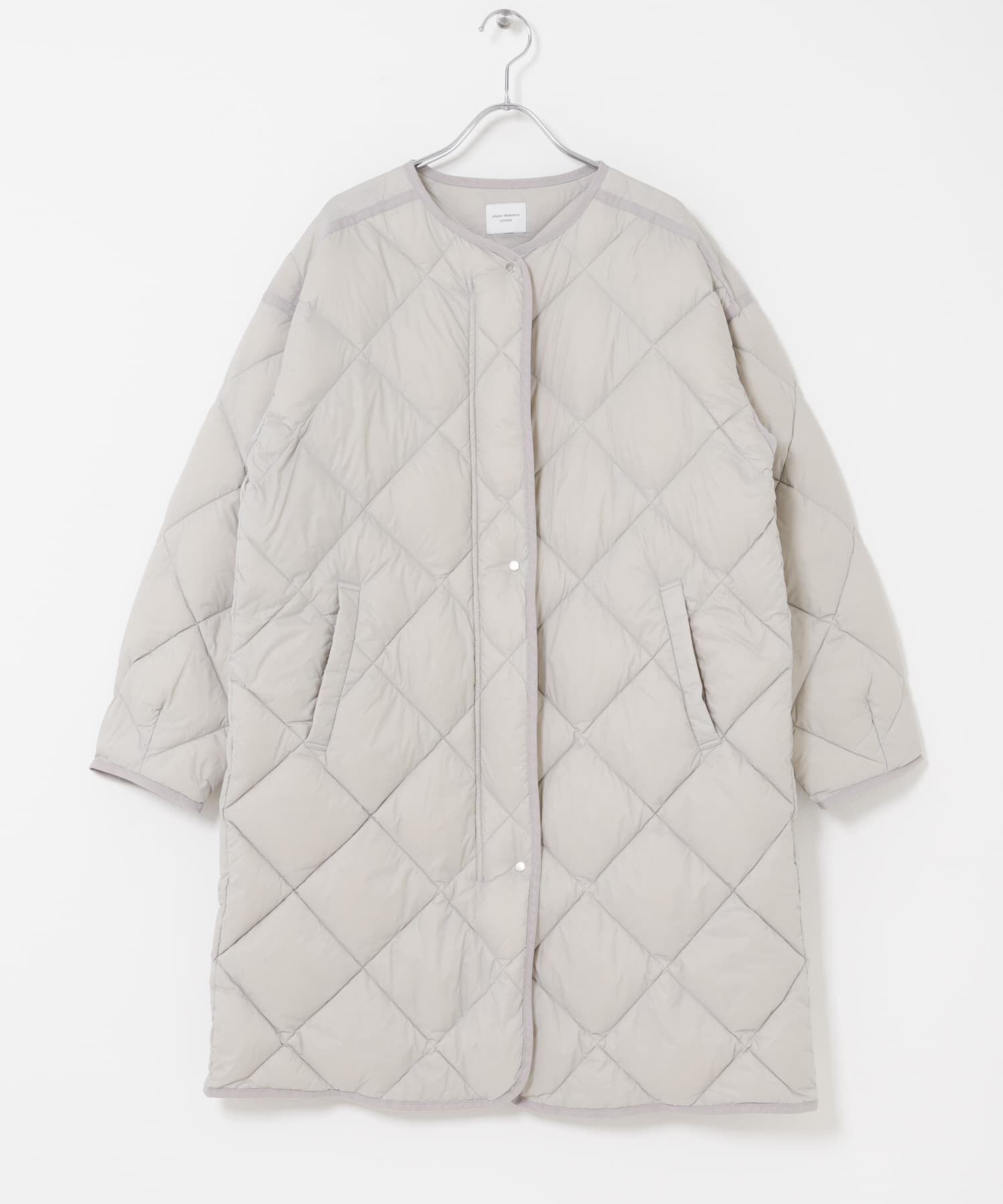 URBAN RESEARCH DOORS「ライトダウンキルトロングコート」|ノーカラーコート|