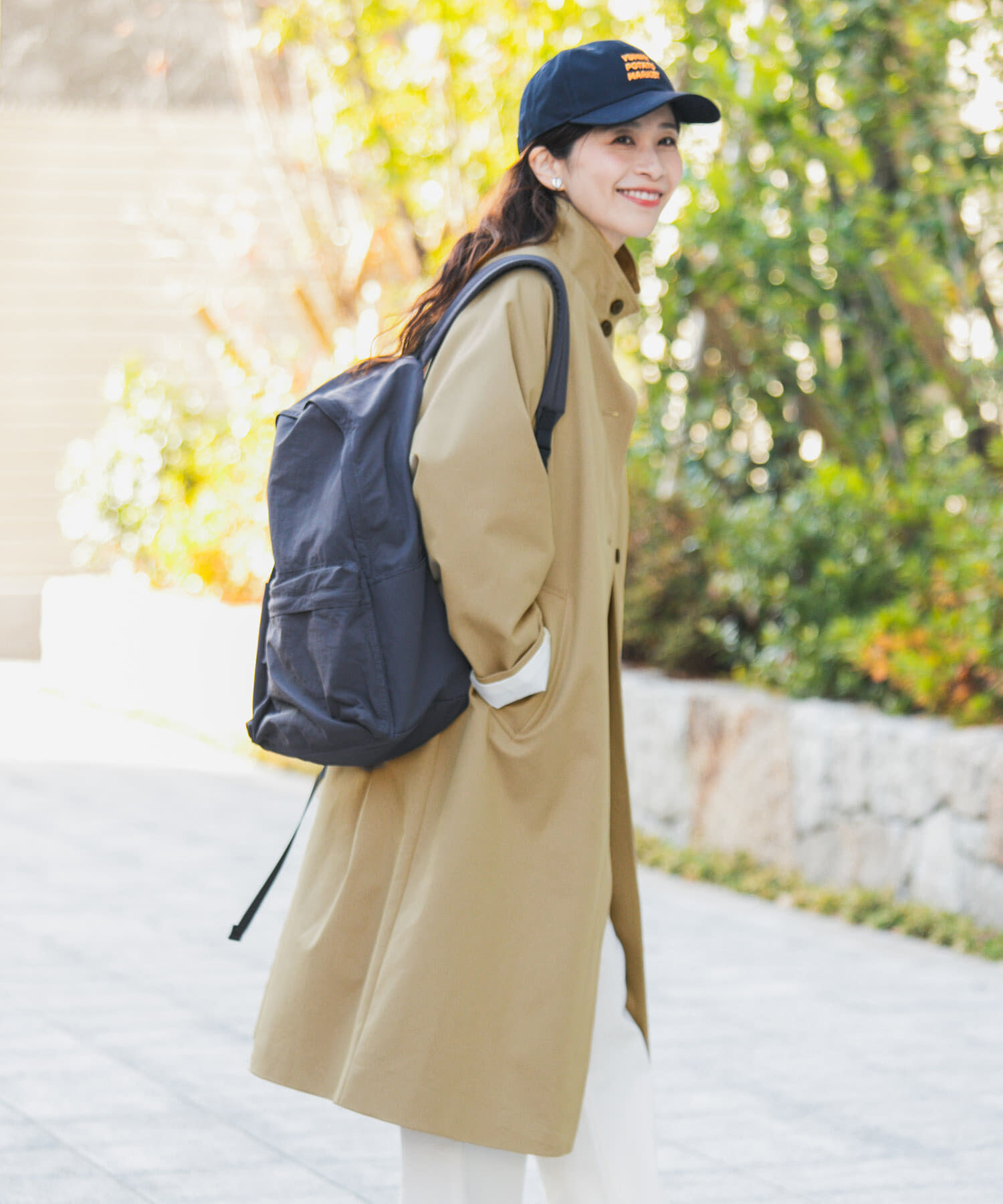 URBAN RESEARCH DOORS「BACKヨークスタンドカラーコート」|ノーカラーコート|