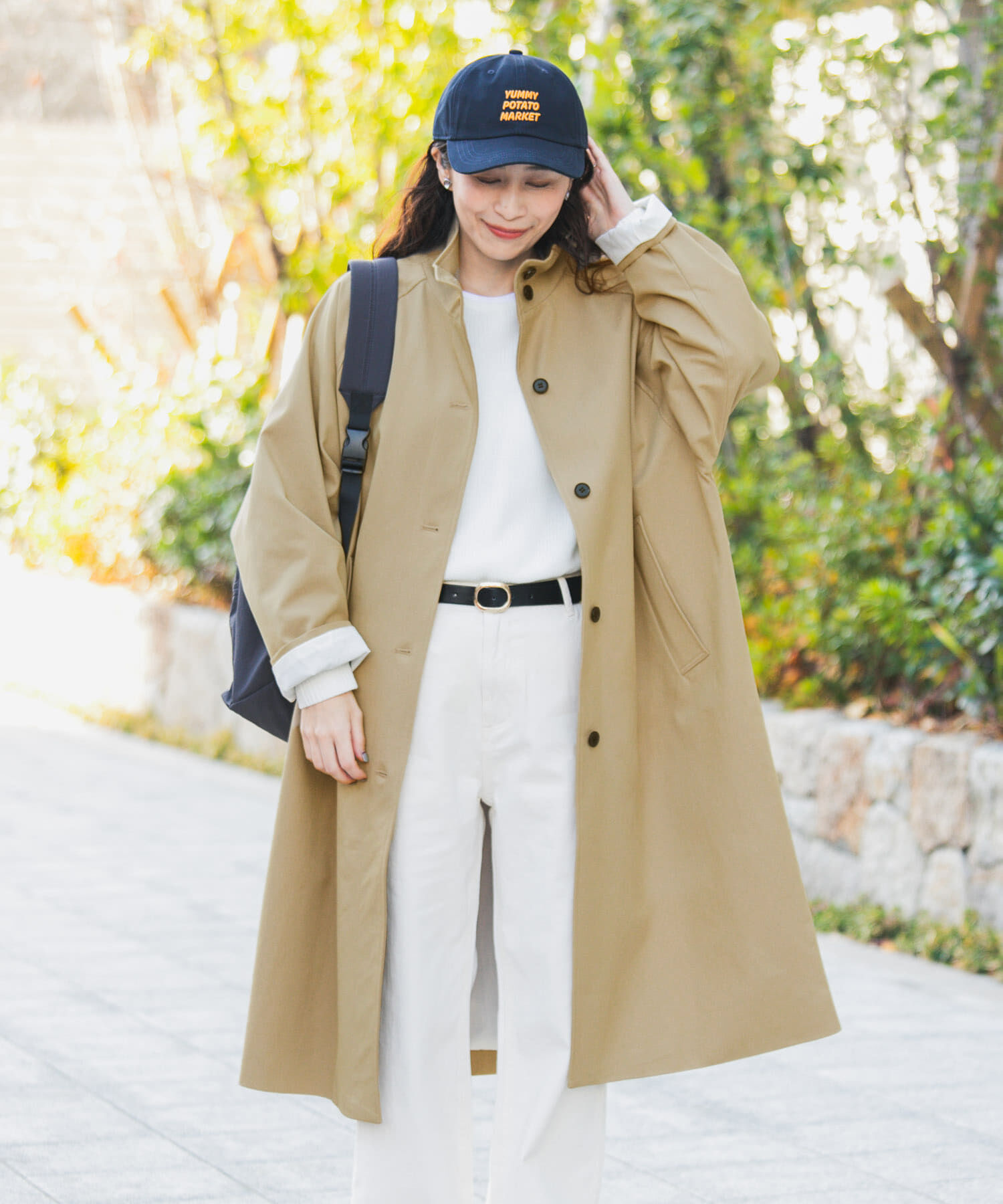 URBAN RESEARCH DOORS「BACKヨークスタンドカラーコート」|ノーカラーコート|