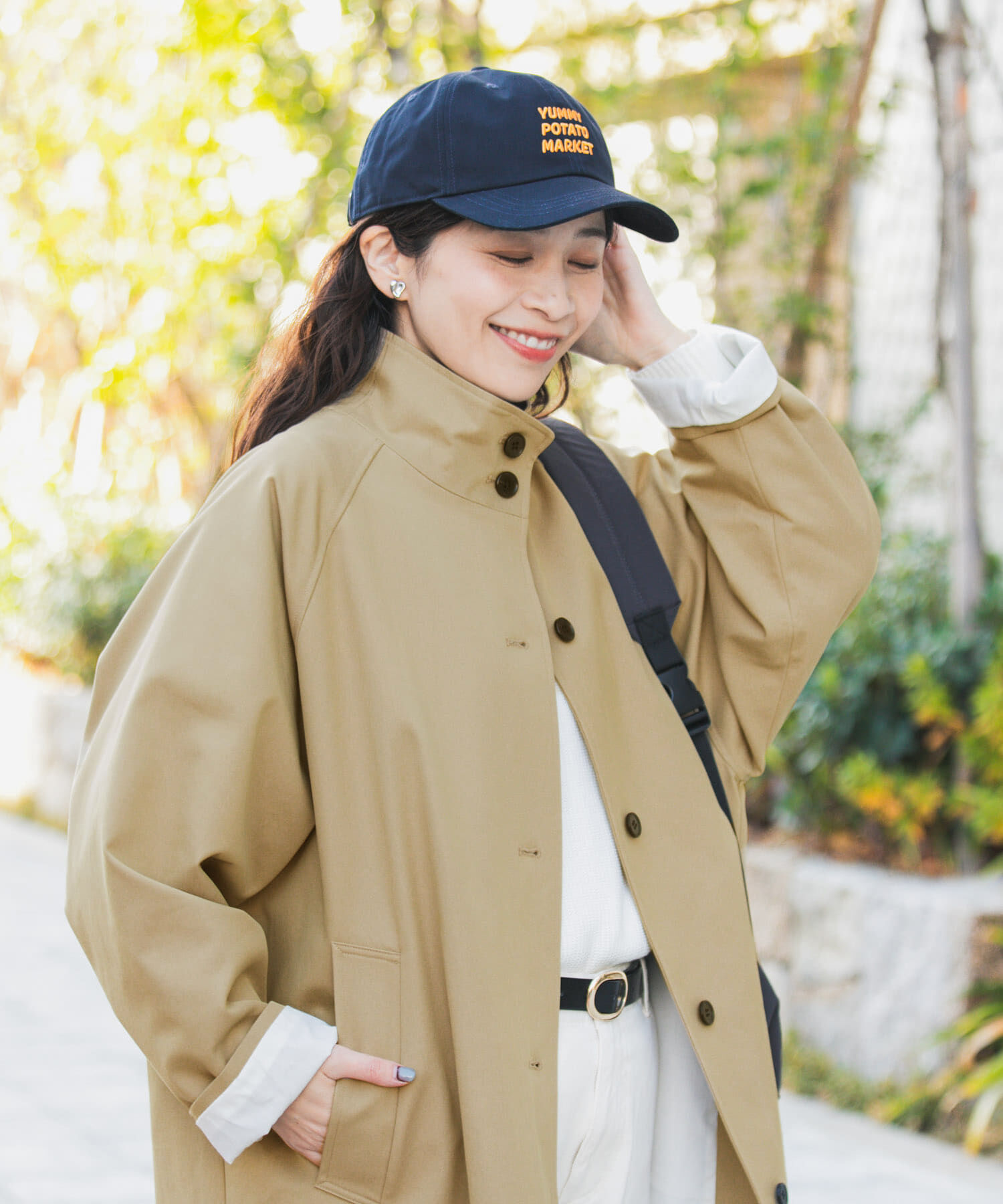 URBAN RESEARCH DOORS「BACKヨークスタンドカラーコート」|ノーカラーコート|