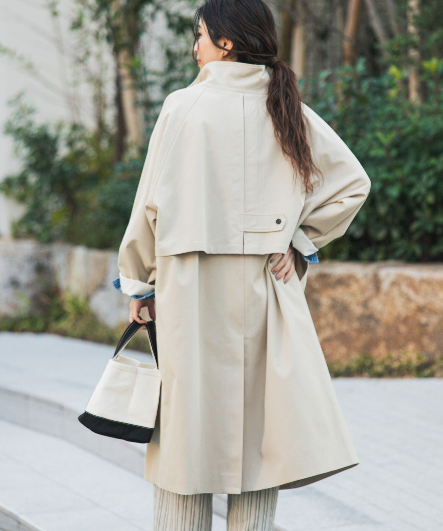 URBAN RESEARCH DOORS「BACKヨークスタンドカラーコート」|ノーカラーコート|