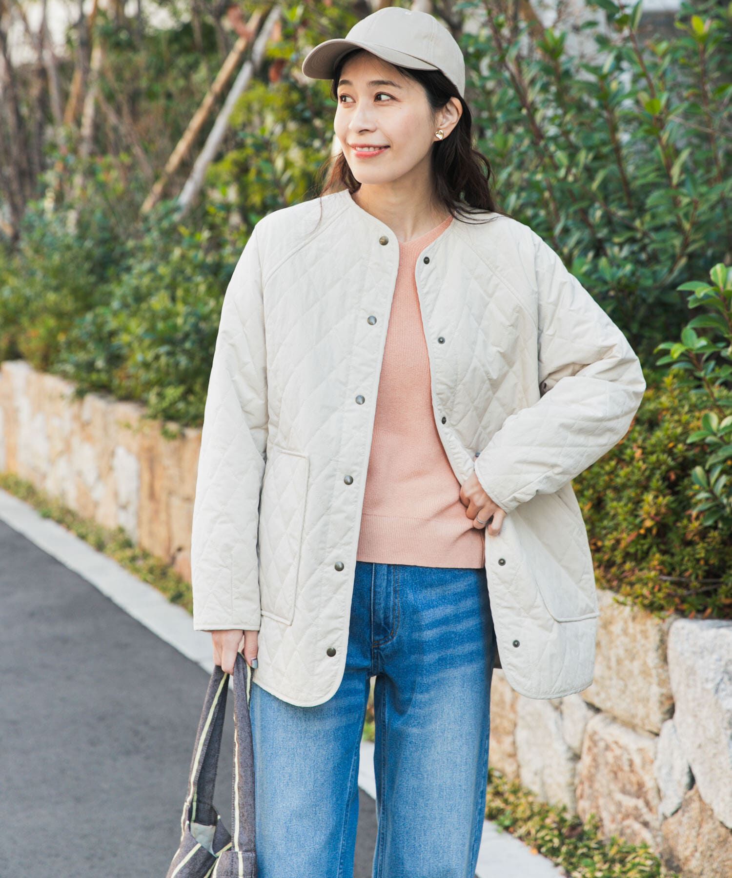 URBAN RESEARCH DOORS「カポックキルトミドルジャケット」|ダウン|