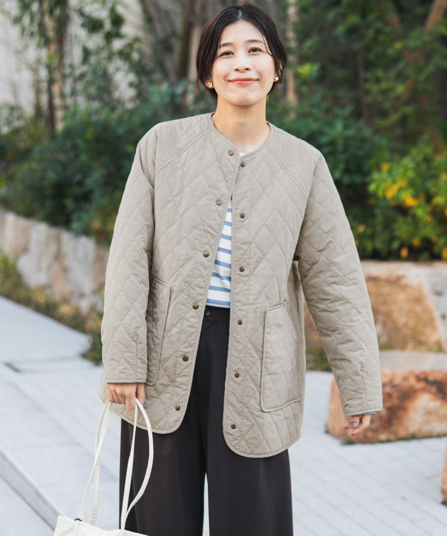 URBAN RESEARCH DOORS「カポックキルトミドルジャケット」|ダウン|グレー系その他