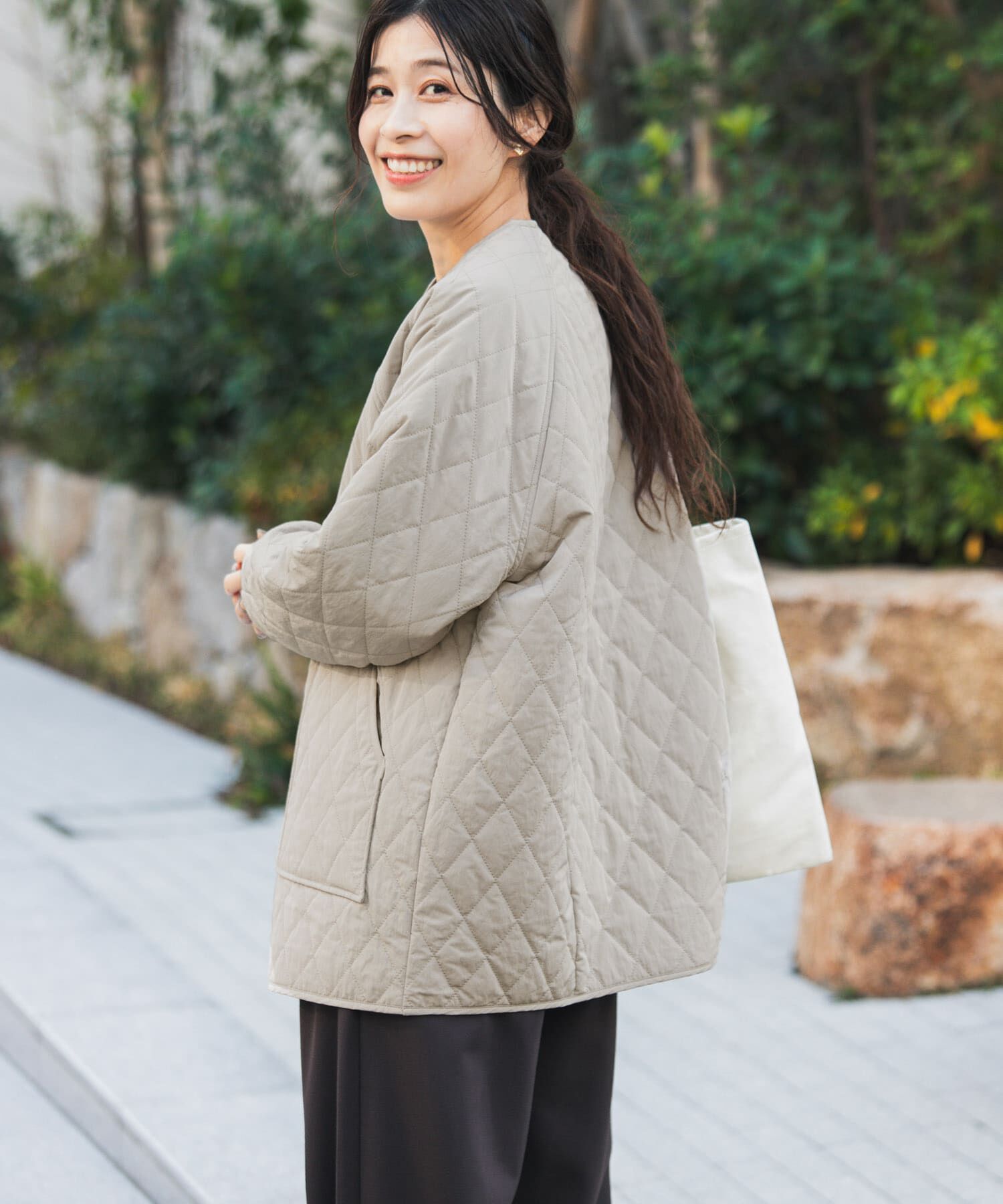 URBAN RESEARCH DOORS「カポックキルトミドルジャケット」|ダウン|