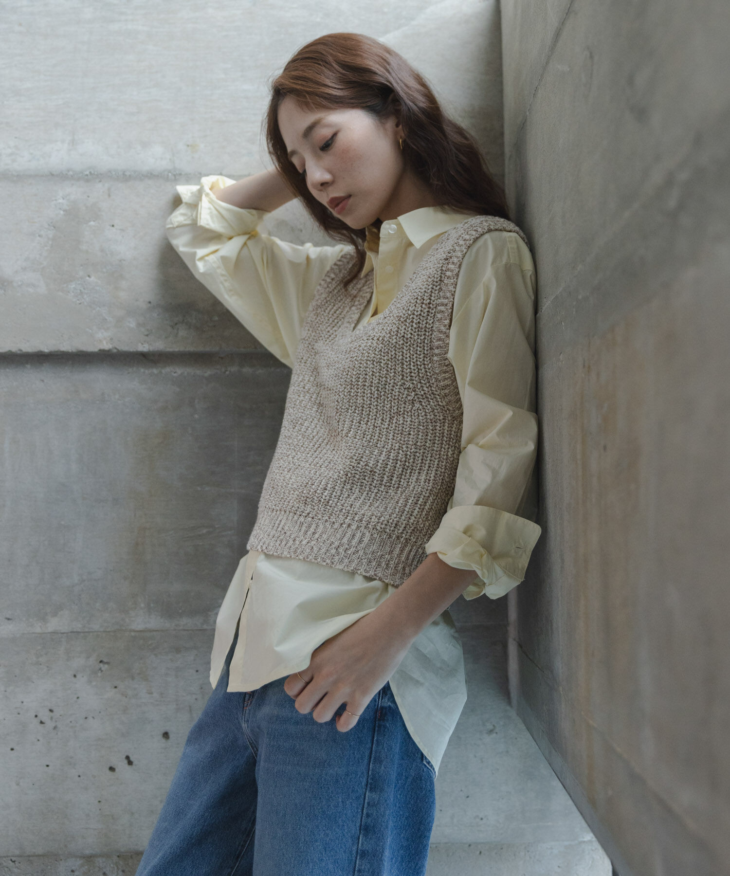 Sonny Label 「メランジテープヤーンUネックニットベスト」|ベスト・ジレ|